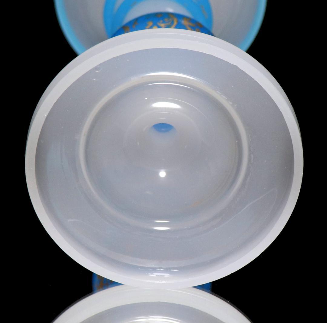 オールド・バカラ 美術館級 1855年 ブルースネーク 円錐型金彩大型壺 花瓶