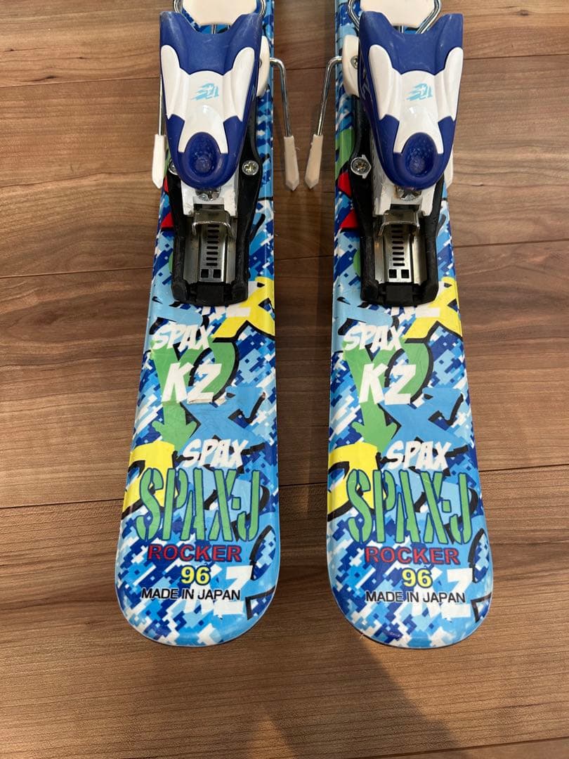 ジュニアスキー 4点セットKAZAMA 板96cm／靴17cm／ストック80cm