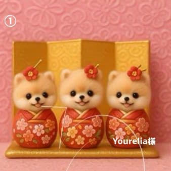 ハンドメイド　オーダー受付ページ　　♡着物わんこ　パネル♡