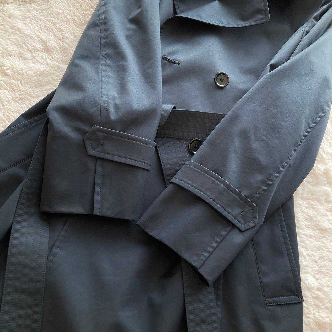 【極美品】23区 定番ネイビー トレンチコート 大きいサイズ 44 ベルト