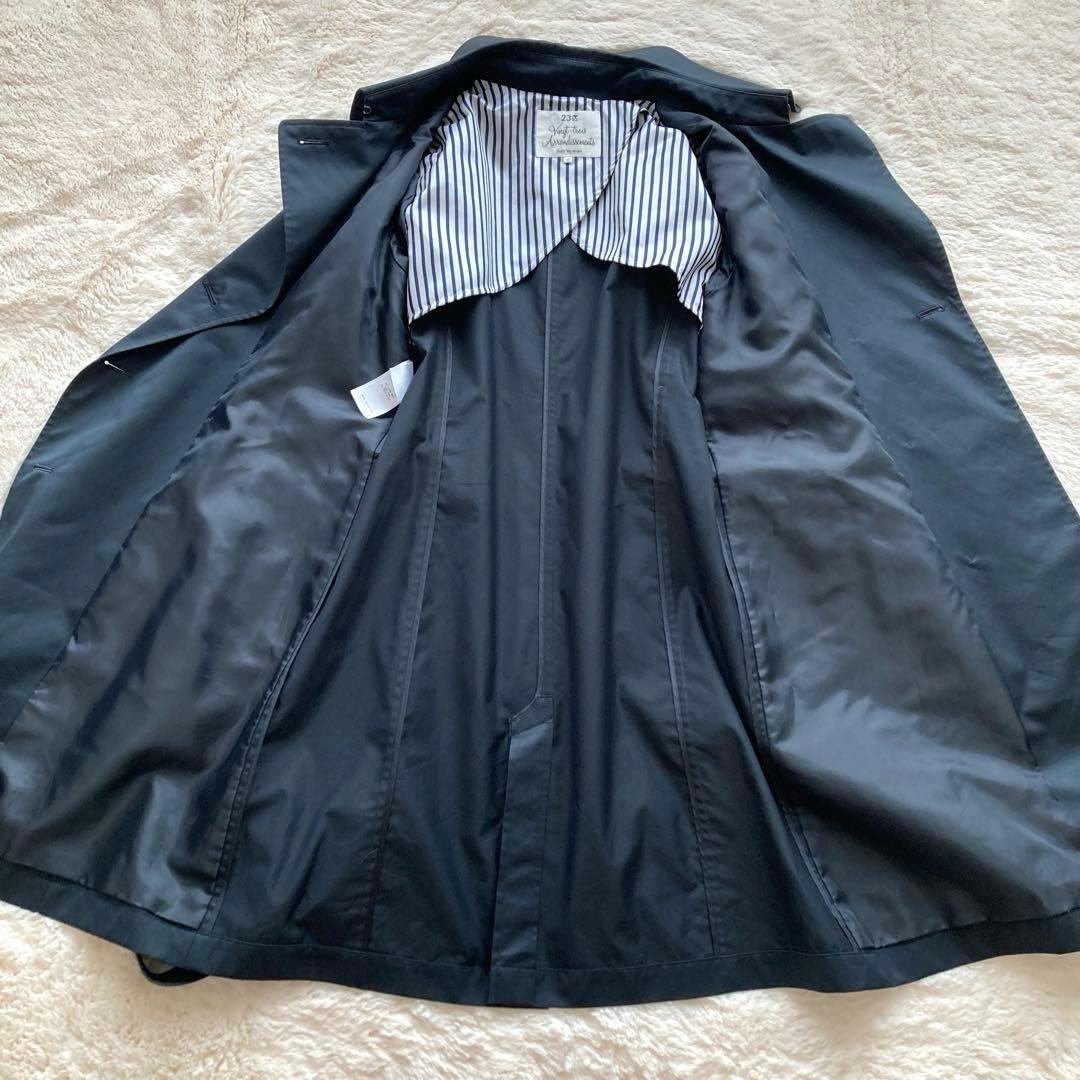【極美品】23区 定番ネイビー トレンチコート 大きいサイズ 44 ベルト