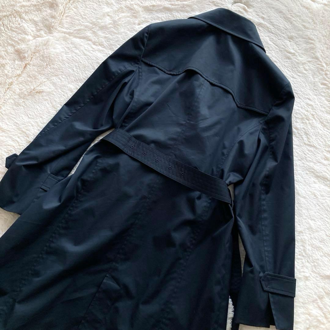 【極美品】23区 定番ネイビー トレンチコート 大きいサイズ 44 ベルト
