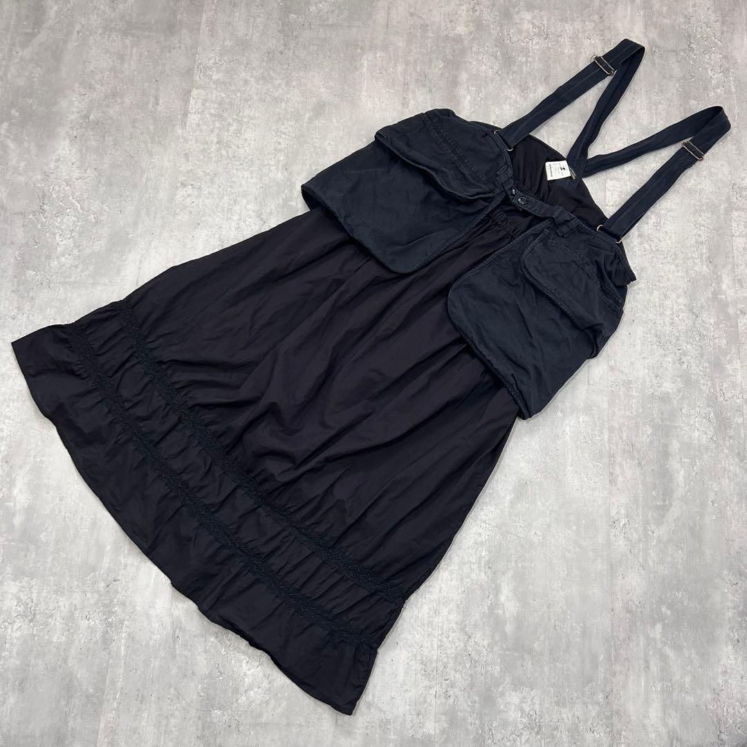 M6918【入手困難】デニムダンガリー ジャンパースカート ティアードスカート