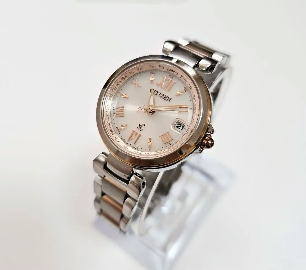 稼働品✨美品✨ CITIZEN xC クロスシー エコドライブ 文字盤ピンク