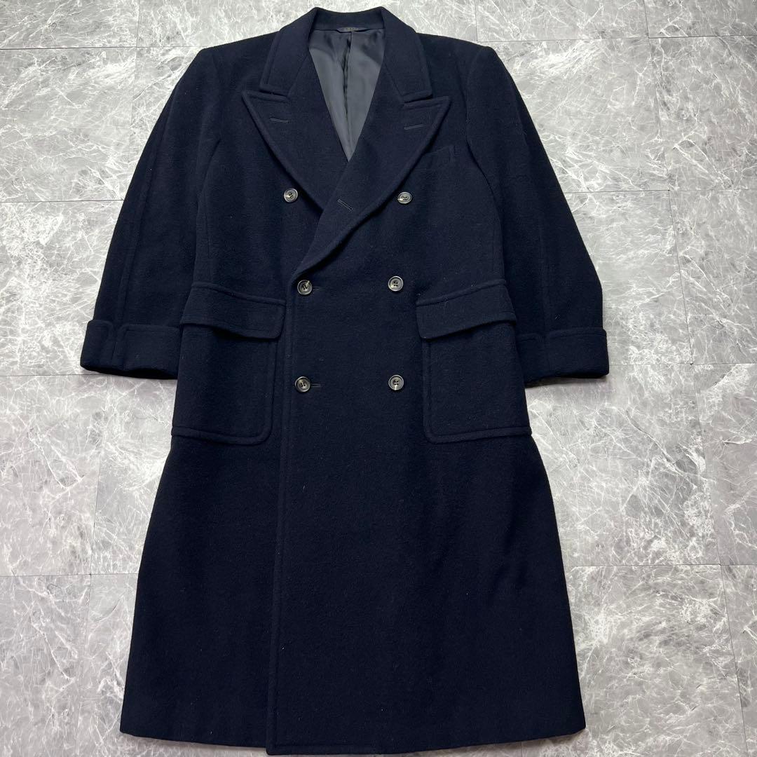極美品　ラルフローレン　チェスターコート　ダブル　ネイビー　ウール　A5