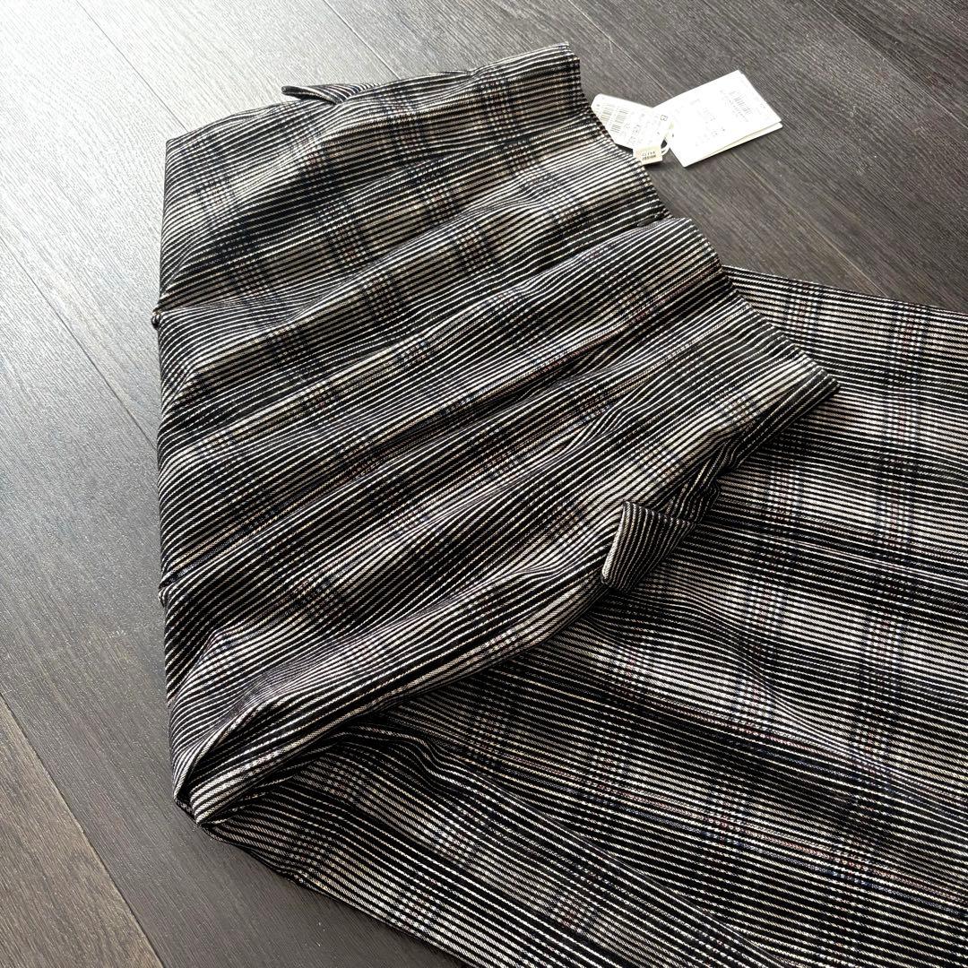 新品CLANE クラネ　厚手チェック折り返しデザインロングスカート　ヤマダヤ