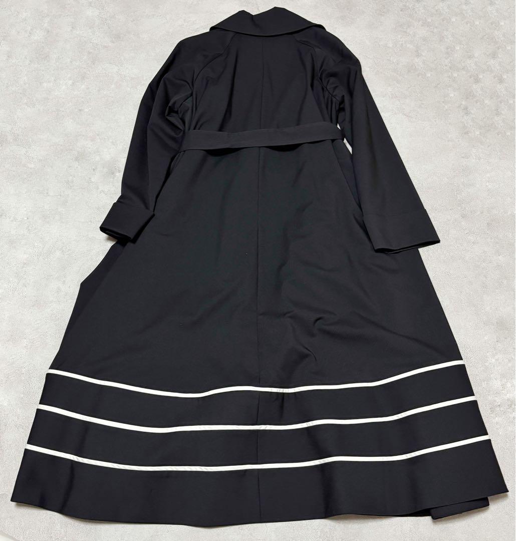 新品未使用　完売品　JENNE 配色フレンチスタイルトレンチコート　ブラック