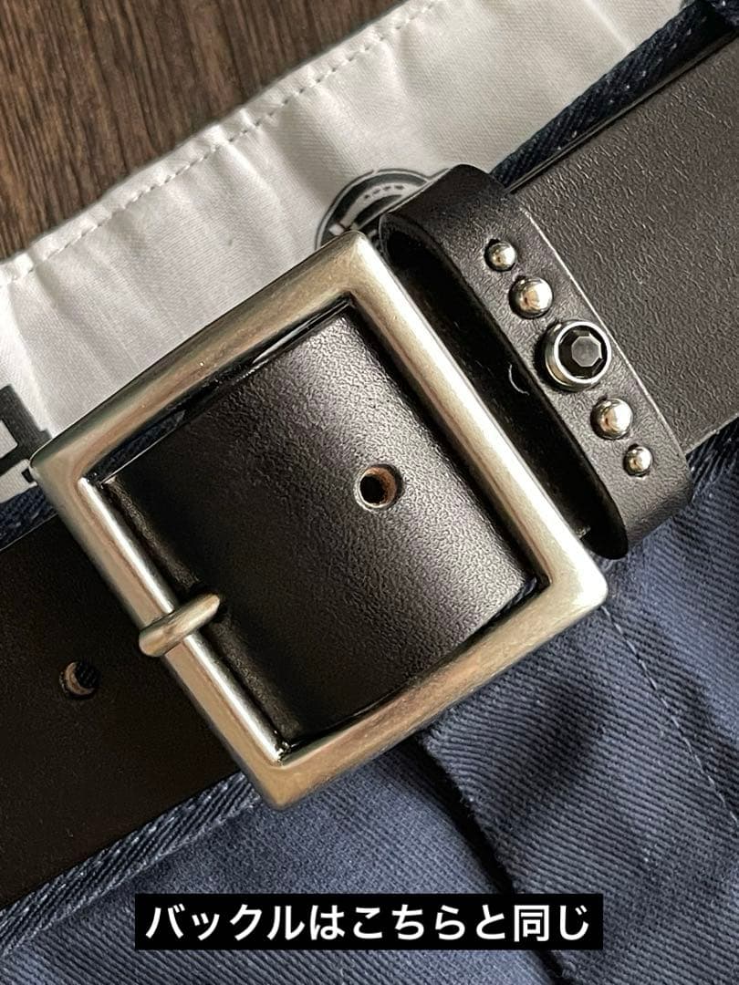 オーダー品ディッキーズ874専用スタッズベルト　牛ヌメシルバーHTC CALEE