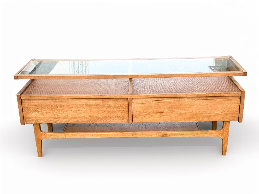 クラッシュゲート CANARIS TVボード 木製×ガラス天板 おしゃれ収納