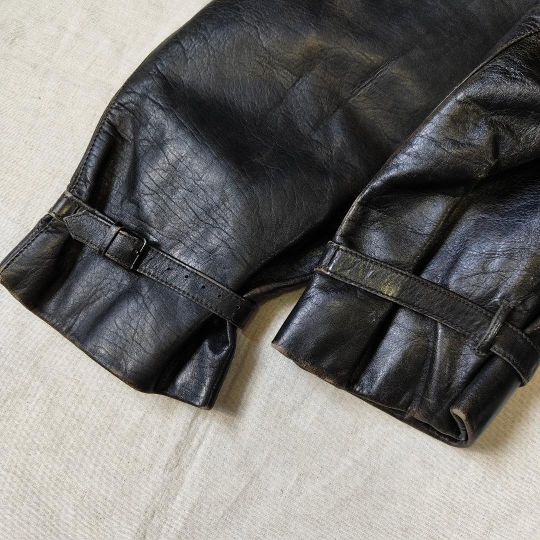 50s 60s フランス レザージャケット カーコート コルビジェジャケット 黒