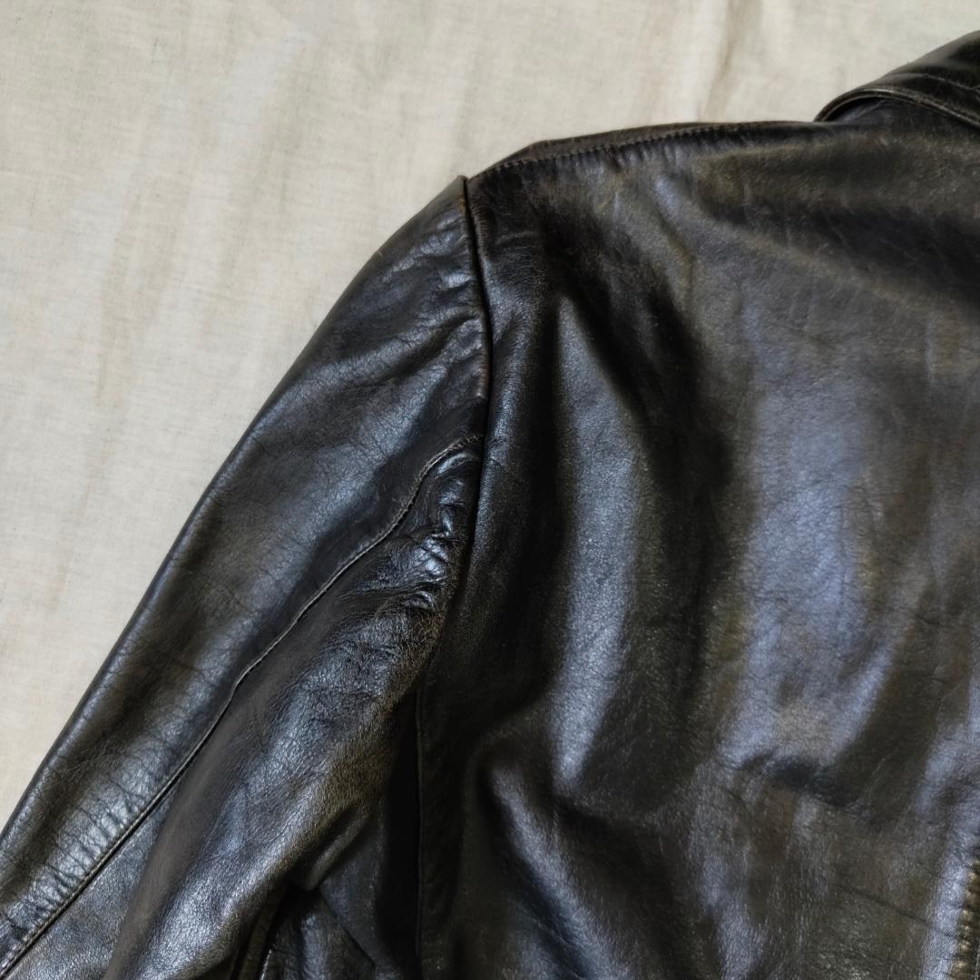 50s 60s フランス レザージャケット カーコート コルビジェジャケット 黒