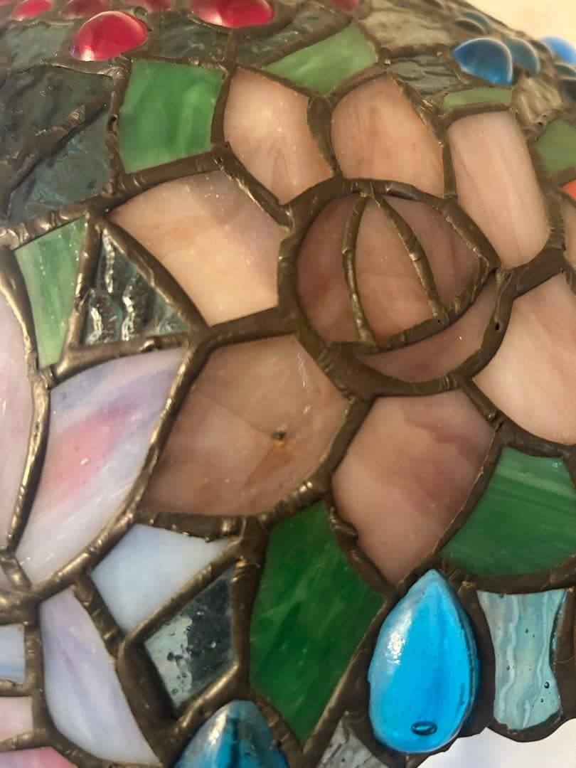 ステンドグラスフロアスタンド薔薇