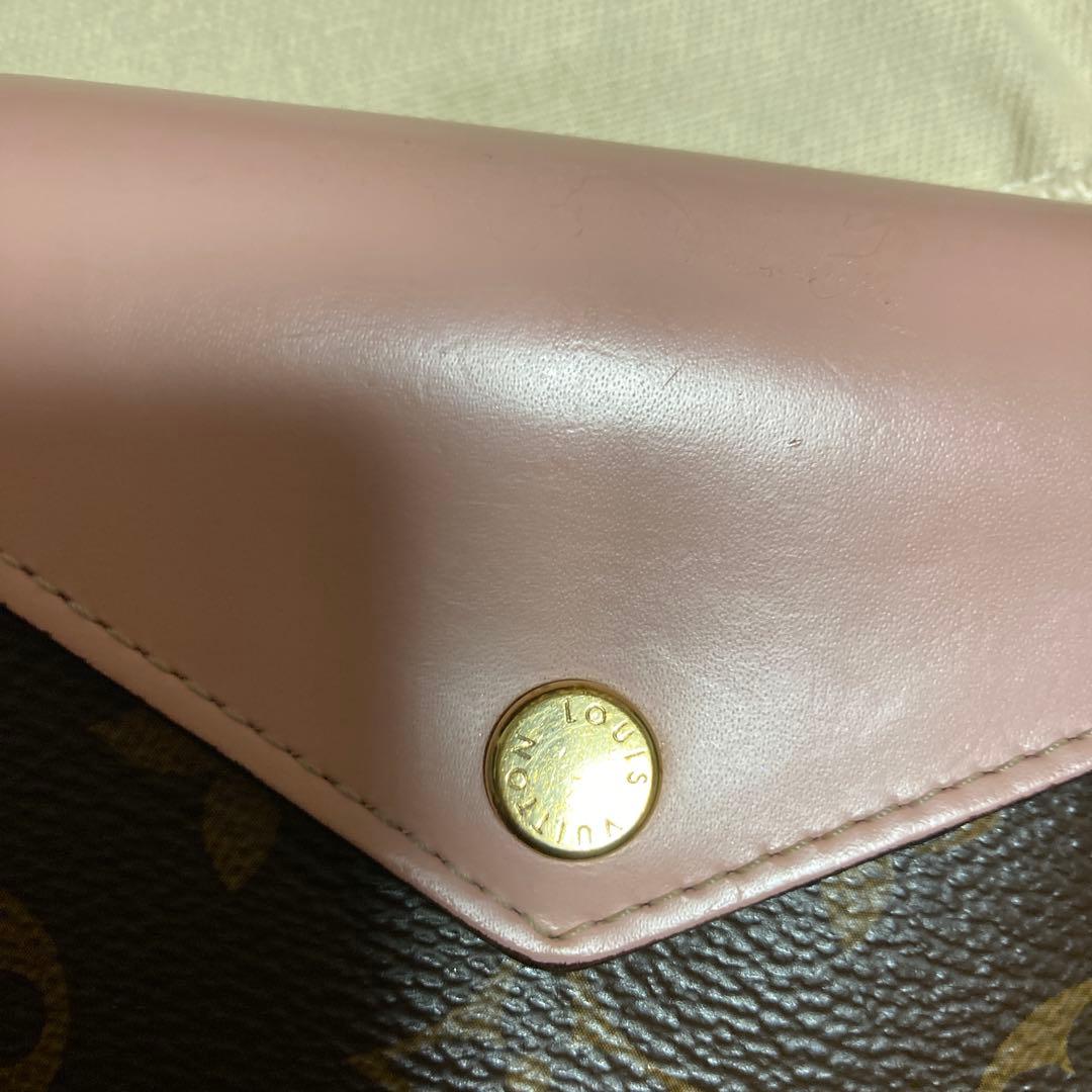 【値下げ】ルイヴィトン ポルトフォイユゾエ モノグラム ローズバレリーヌ 三折り