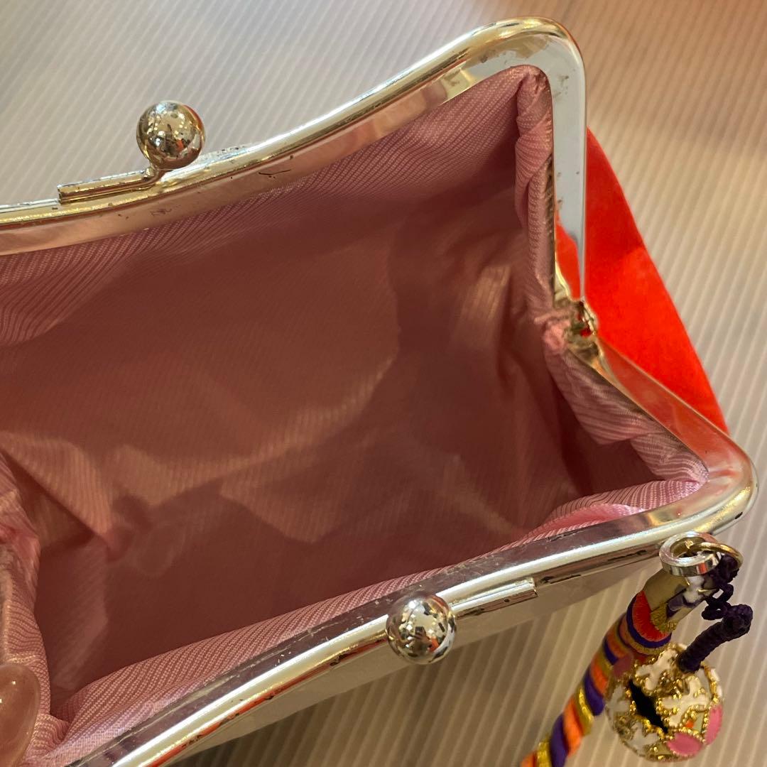 七五三用 はこせこ　朱色と金　草履・バッグ・小物セット　18㎝ 和装