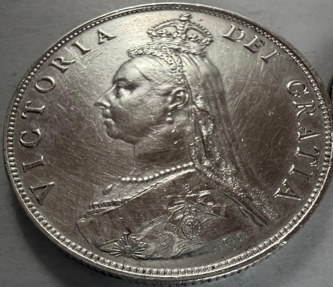 R*a様 1887年英国ジュベリーヘッドヴィクトリア女王 フローリン銀貨　ハイグ