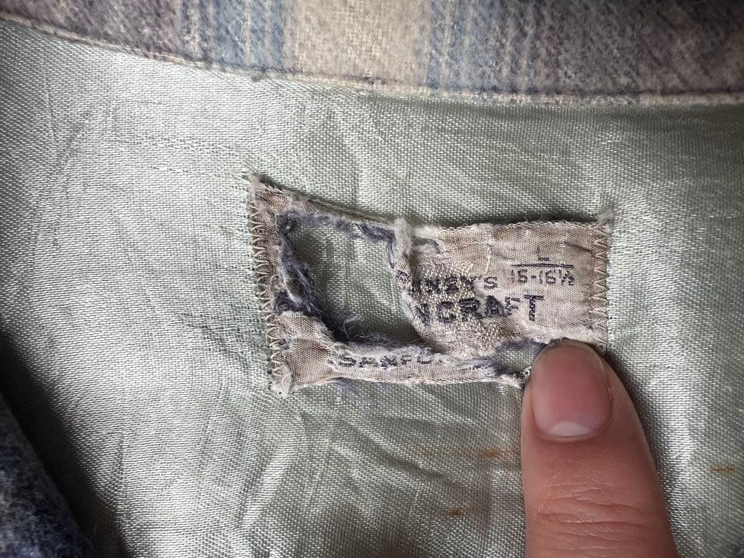 〈襤褸〉60s Towncraft オンブレチェックプリントネルシャツ