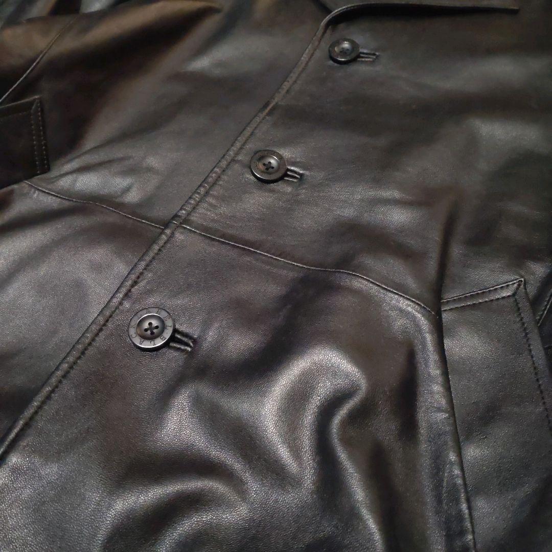 ✨美品【バーバリーブラックレーベル】ラムレザー/トレンチコート/ロング/ブラック