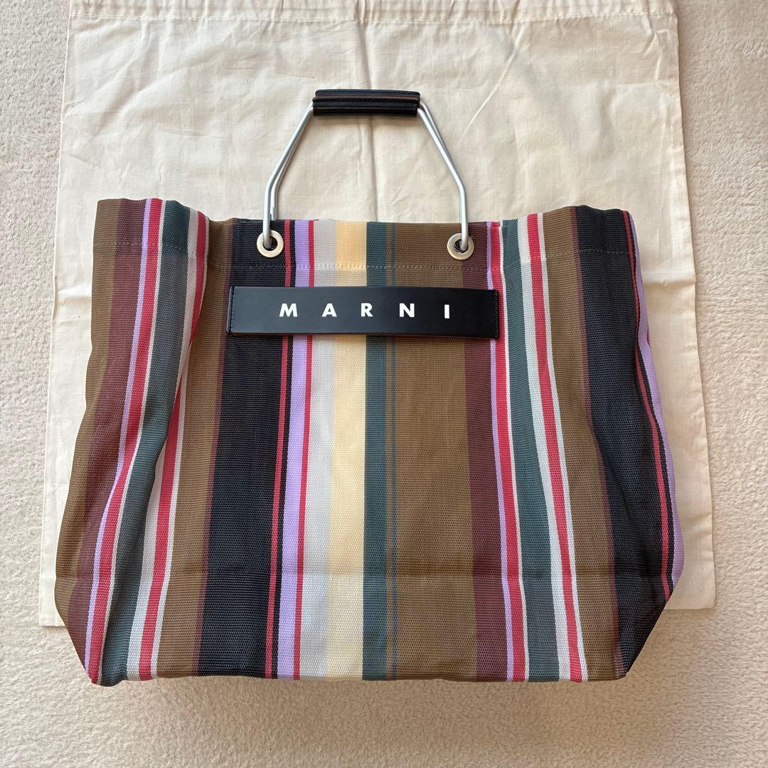 マルニ ストライプバッグ トート 保存袋付き