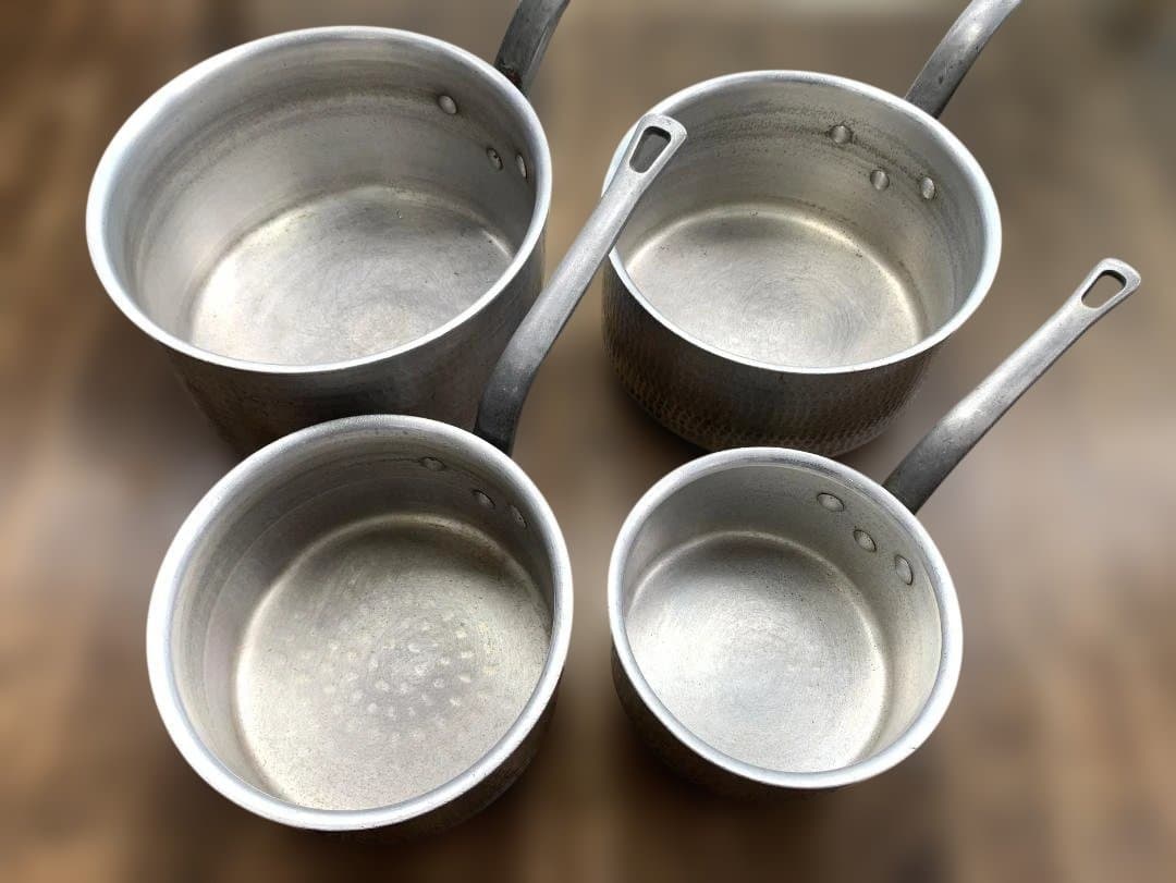 アカオアルミ DON 片手鍋 4点セット直径24・21・18・15㎝ 蓋付き①