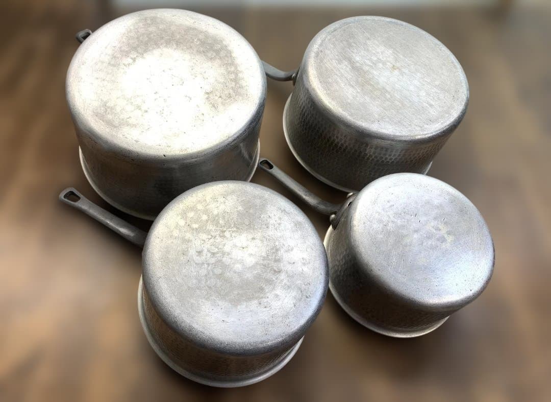 アカオアルミ DON 片手鍋 4点セット直径24・21・18・15㎝ 蓋付き①