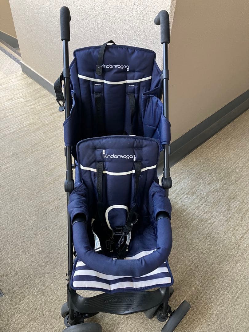 kinderwagon 2人乗ベビーカー DUO シティHOP ネイビー