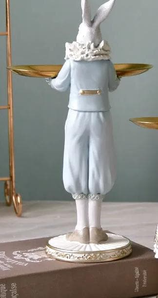 値下げ↓プリンス＆プリンセスラビット置物（トレー）2個セット