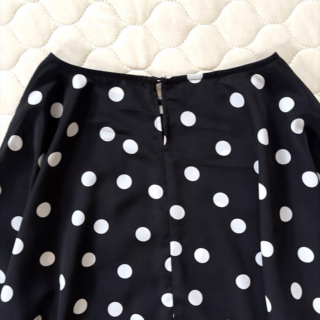 【25SS美品】BEARDSLEY ドットミディワンピース　ブラック　定価3万