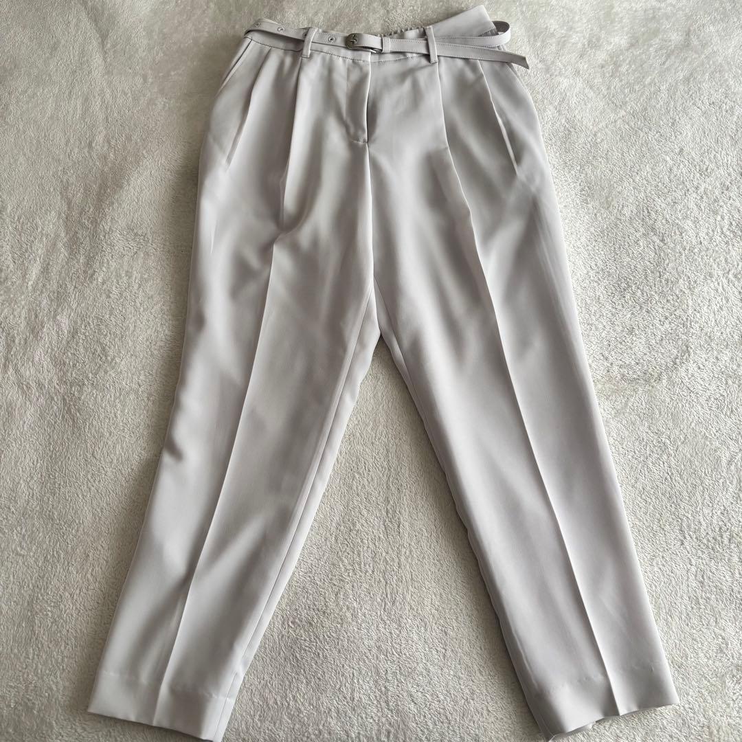 PLST プラステ パンツスーツ ノーカラー ライトグレー Mサイズ