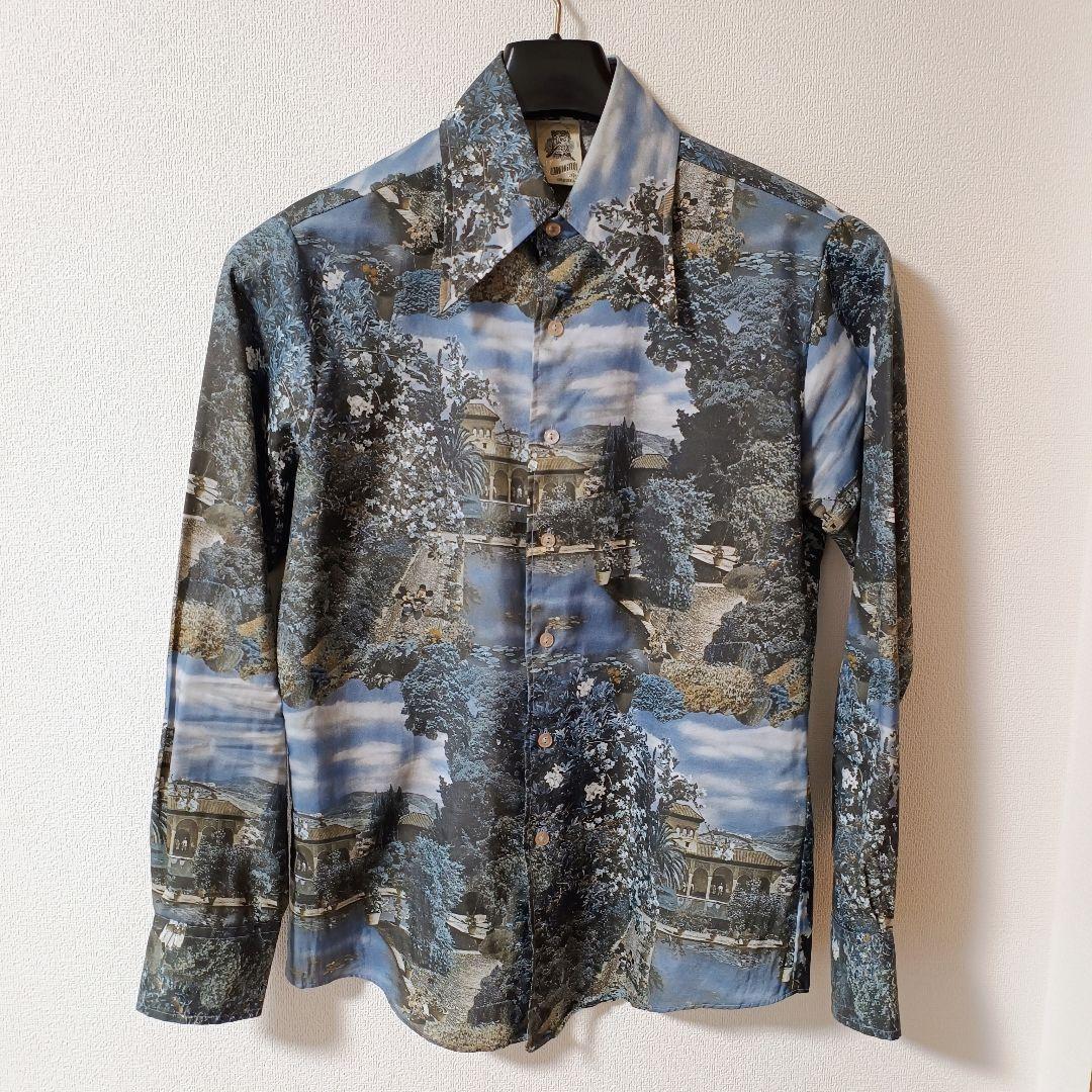 70年代 KENNIGTON ケニントン 隠れミッキー 総柄シャツ Lサイズ