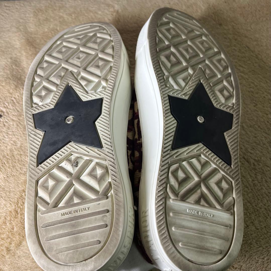 クリスチャンディオール オブリーク ファブリック スニーカー ベージュ ボルドー