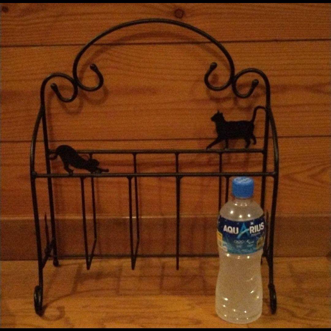 猫　ブックラック　マガジンラック　ブラックキャッツ　黒ネコ　　レトロ　ねこ