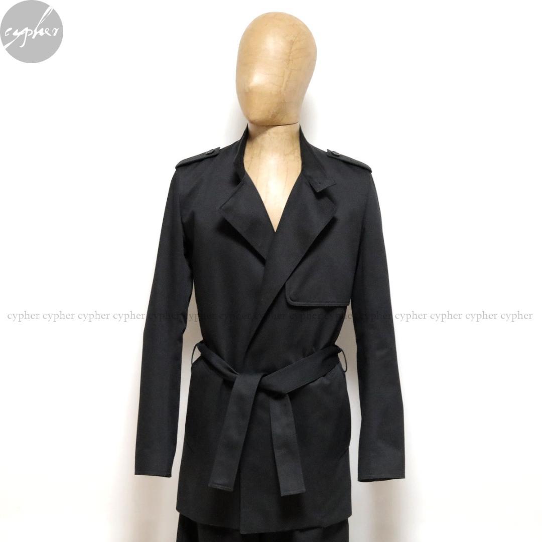 44 06SS Dior HOMME エディ期 トレンチ コート ブラック 黒