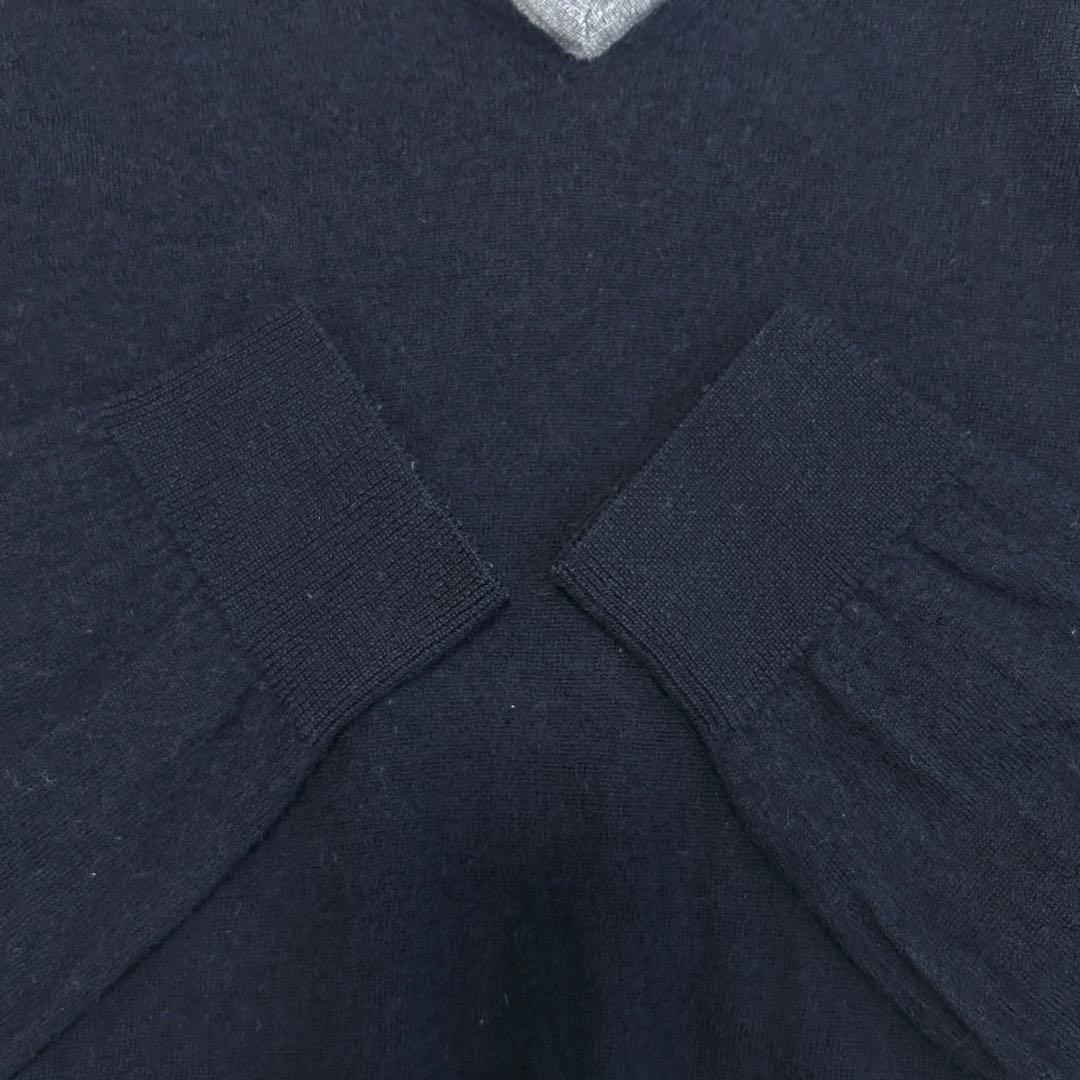 ワッペン有✨MONCLER ウール Vネック ニット セーター ネイビー S