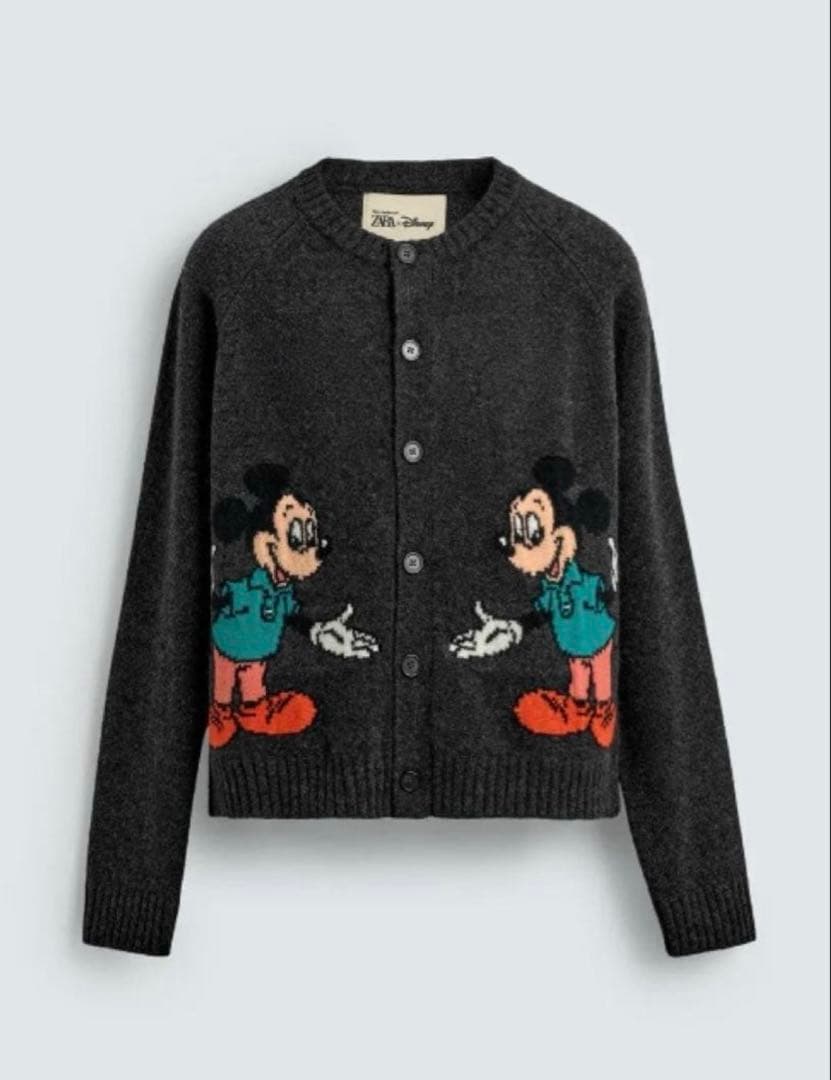 【ZARA】ミッキーマウス ウールカーディガン　Disney Msize