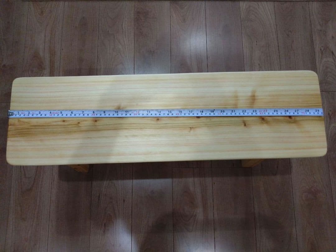 檜のベンチ(76・77)　あいこ❕丸太風の脚節無し座面をつるつる仕上げ