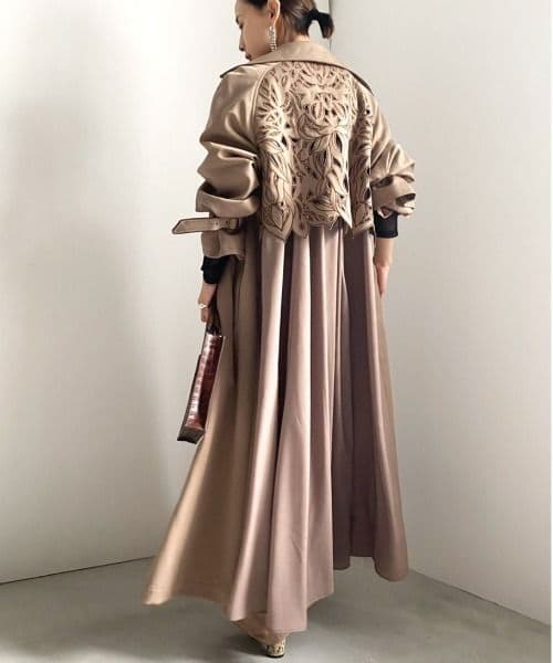 BACK CUTTING LACE COAT　ameri vintage