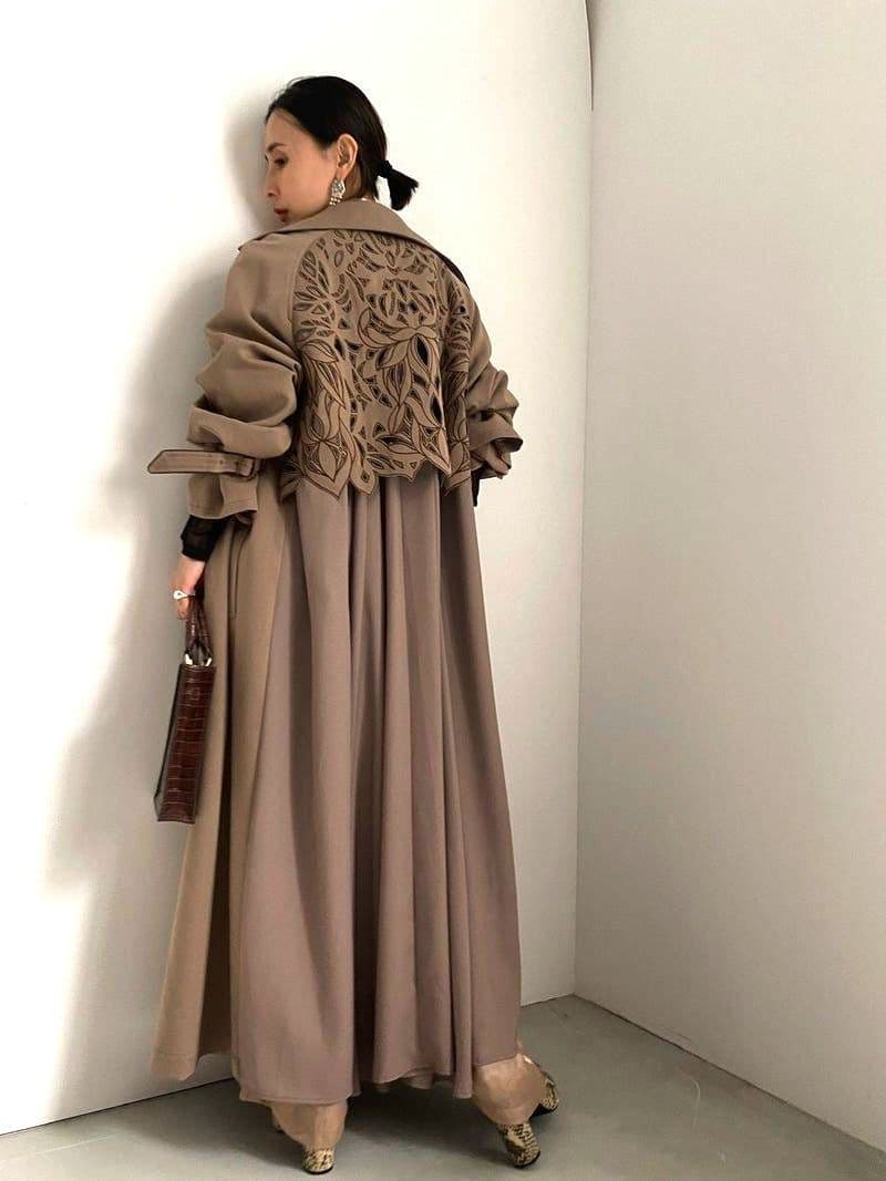 BACK CUTTING LACE COAT　ameri vintage