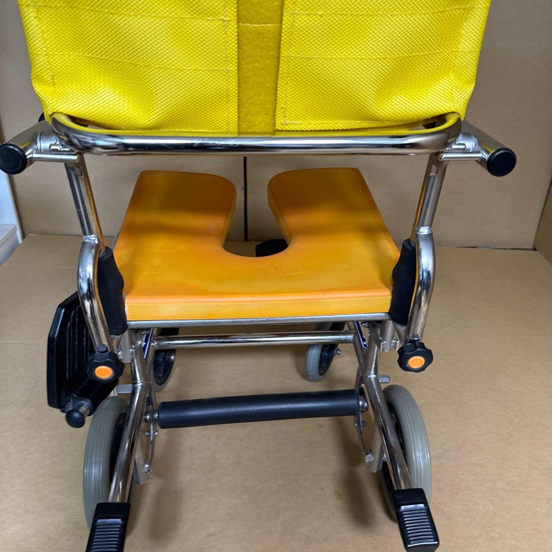 kawamuraサイクル 入浴用車椅子 イエロー　【A-107】