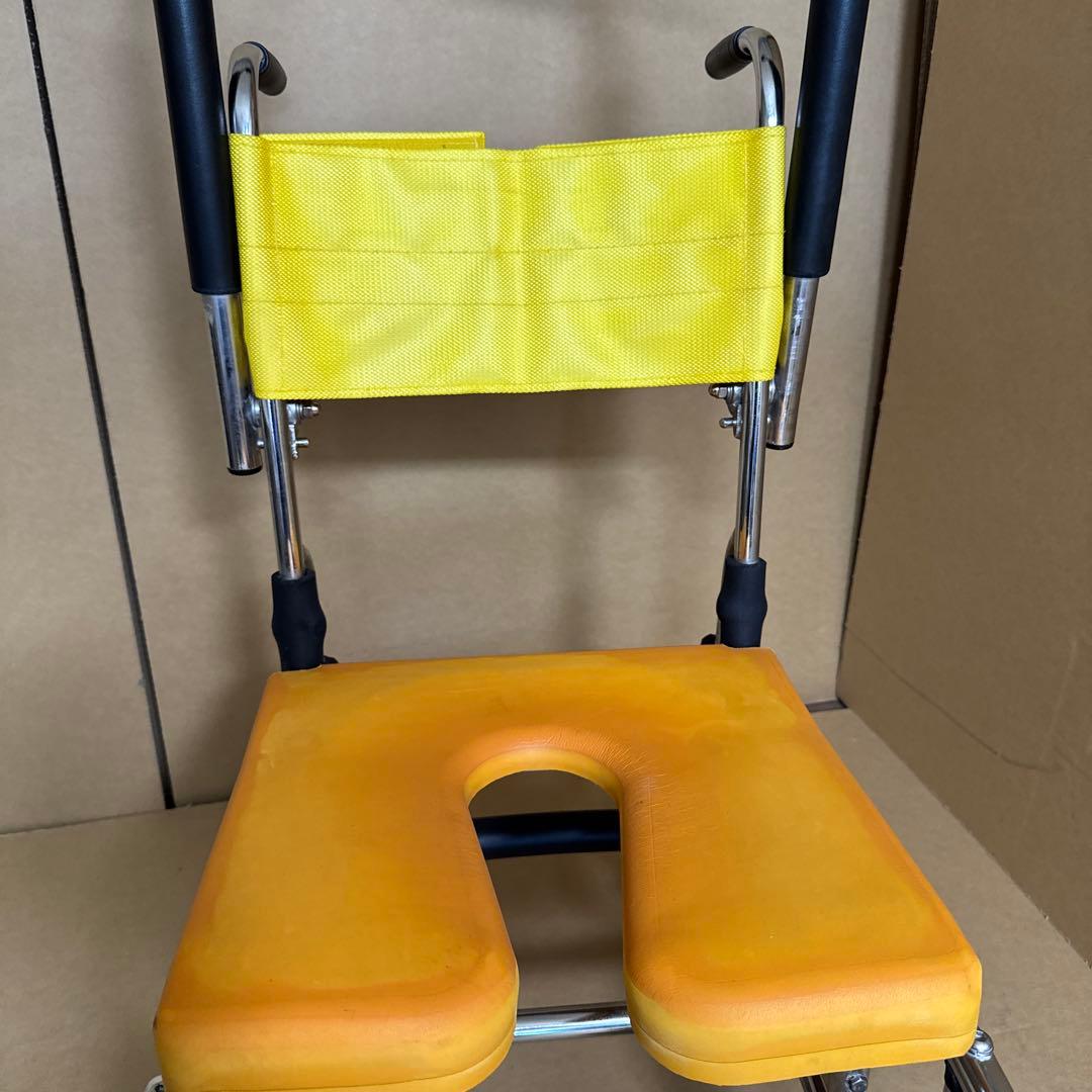 kawamuraサイクル 入浴用車椅子 イエロー　【A-107】