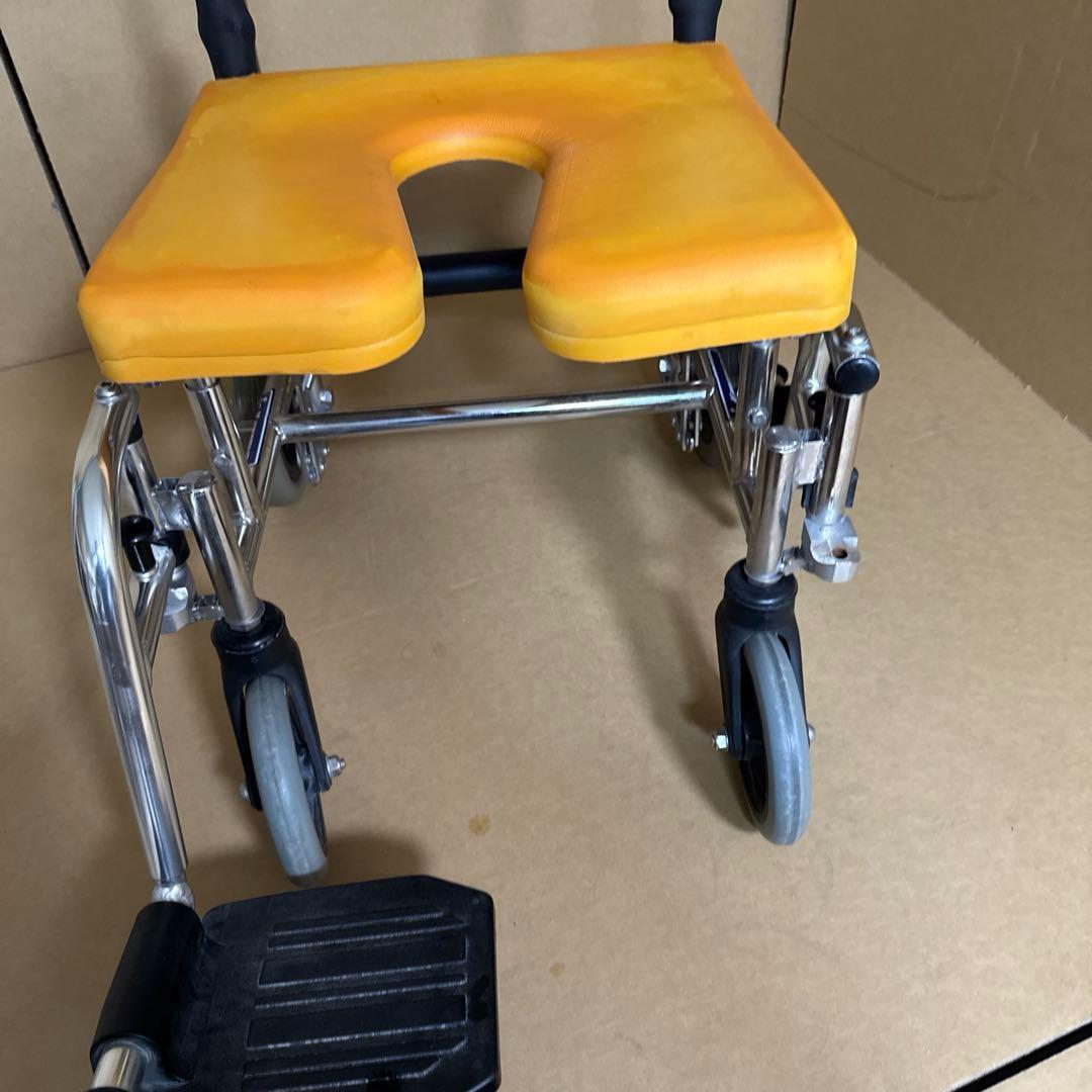 kawamuraサイクル 入浴用車椅子 イエロー　【A-107】