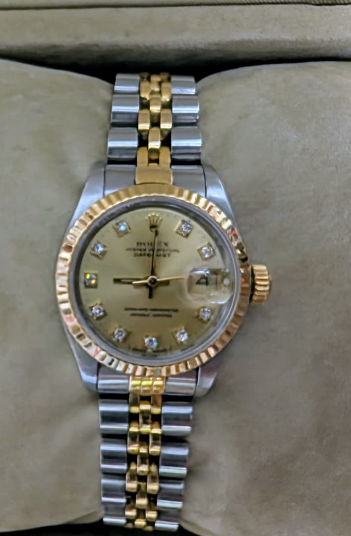 ROLEXロレックス デイトジャストコンビ 10Pダイヤ 中古 レディース