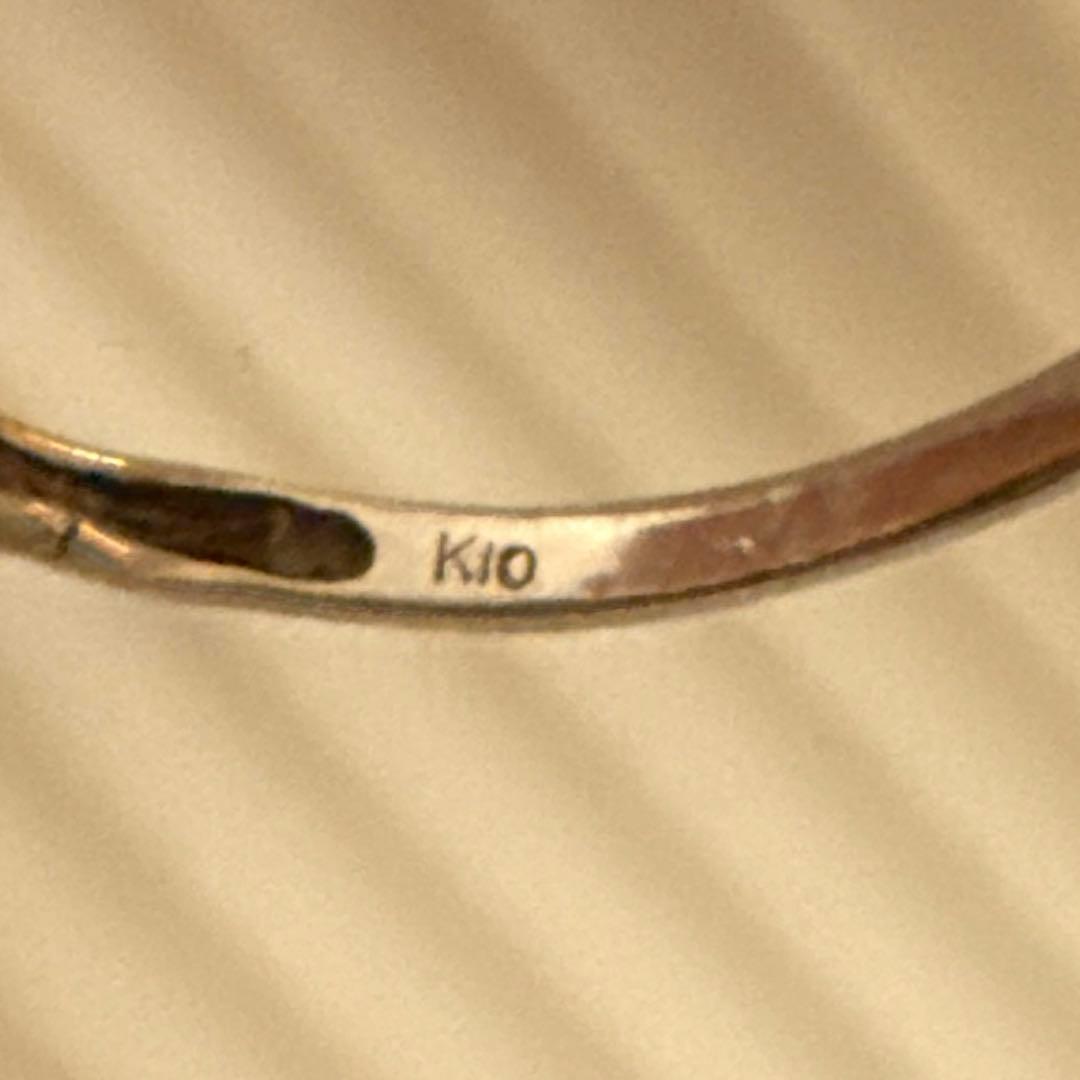 K10 10金 指輪 ダイヤリング 0.20 15号