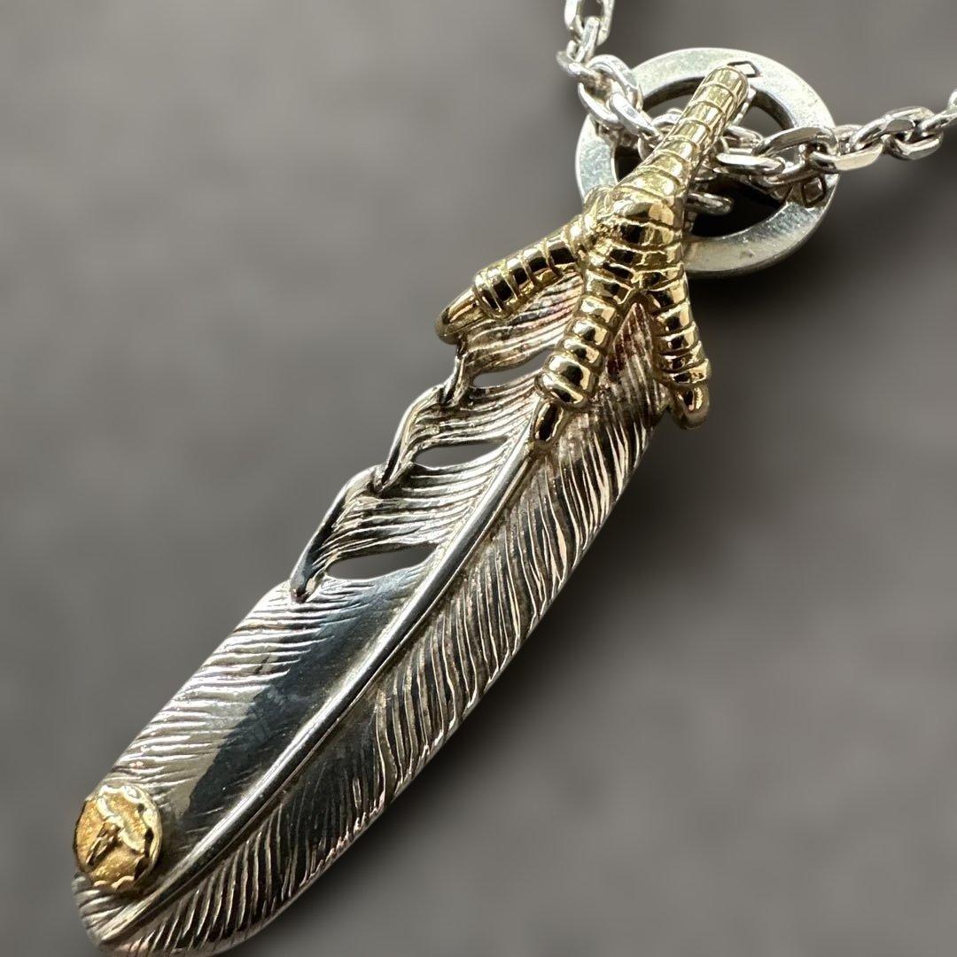 tady & king 　金爪クロー　フェザー大　ネックレス