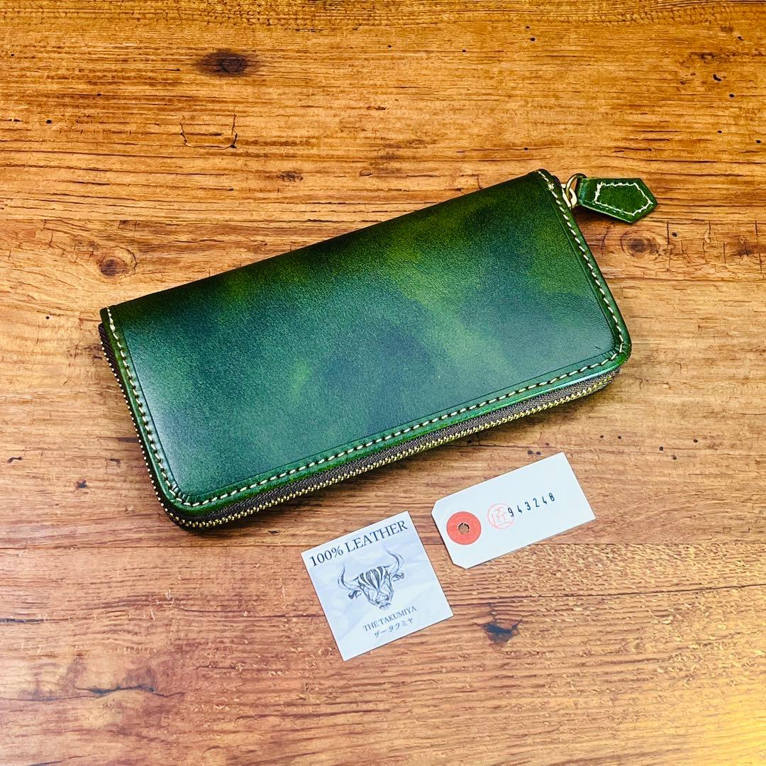 サドルレザー ラウンドファスナー メンズ財布 長財布 本革 ハンドメイド YKK