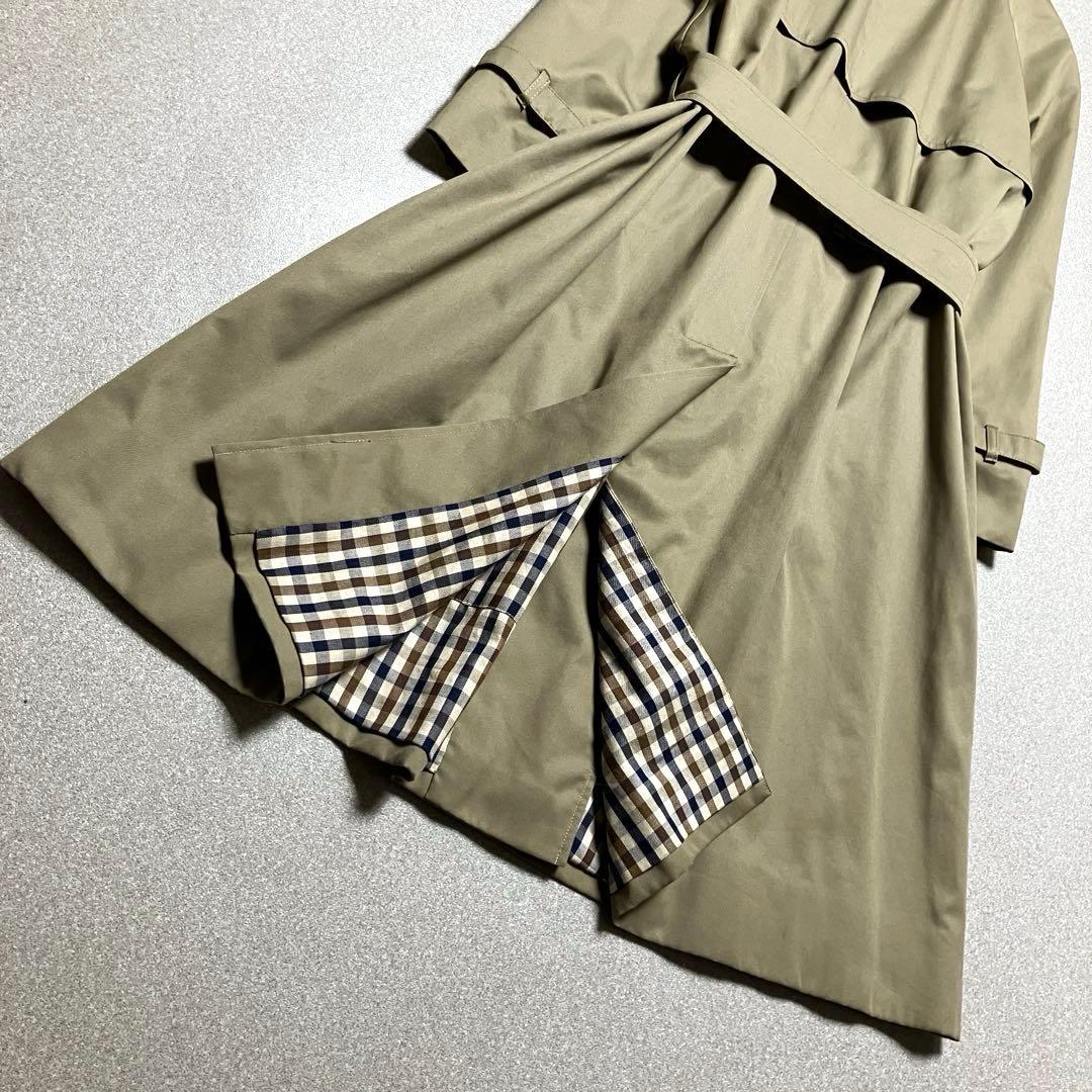 アクアスキュータム トレンチコート イギリス製 ギンガムチェック ヴィンテージ