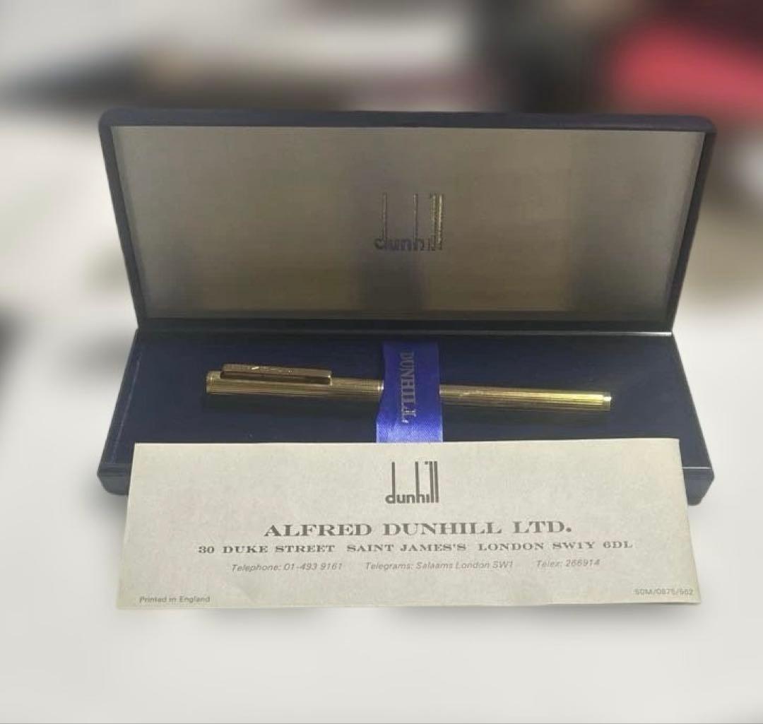 ダンヒル 万年筆 ゴールドプレート ペン先　14K 585 箱付き