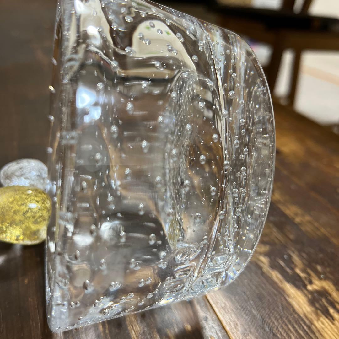 人気ガラス作家　津坂陽介　富山ガラス工房　鳥の入れ物　　金箔銀箔　吹きガラス