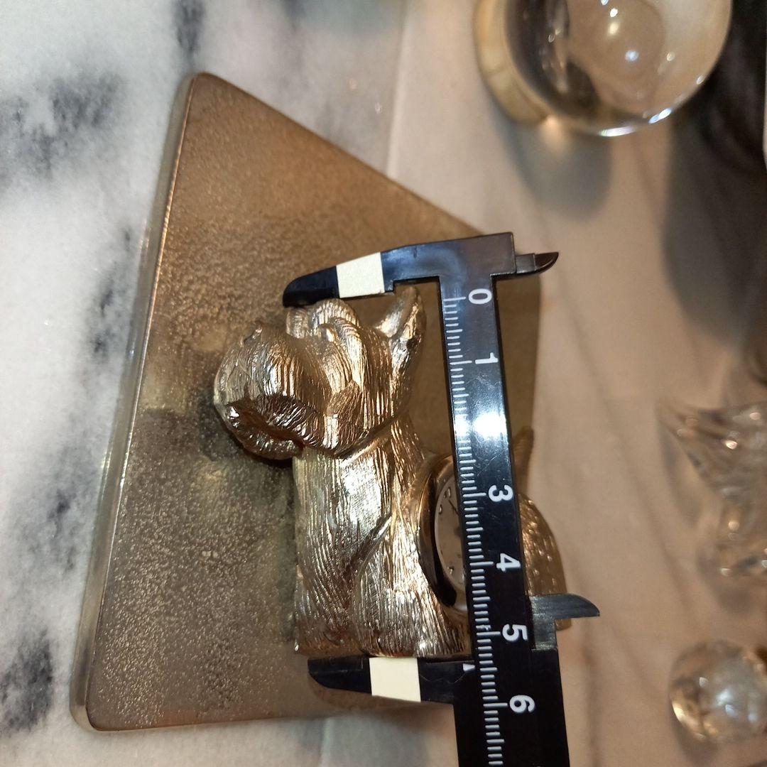 TIMEX　レア　置時計　スコティッシュテリア　ピューター　オブジェ　シルバー