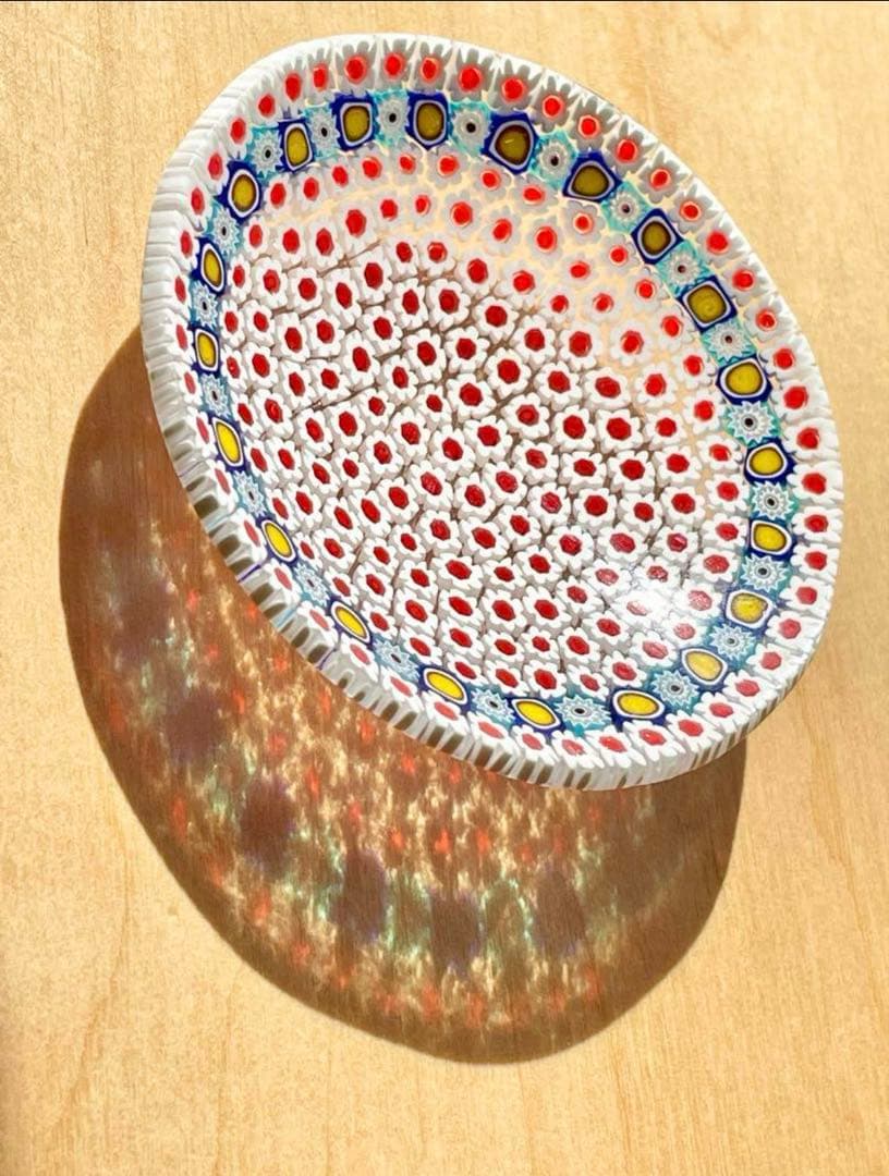 イタリア製 ベネチアンガラス ミルフィオリ小皿