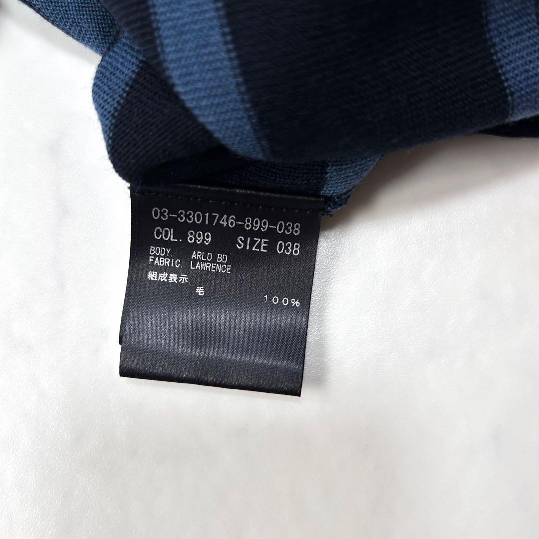 美品 セオリーリュクス ボーダーワイドニット 薄手ウール 定価3.1千円メリノ